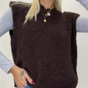 gilet con scollo tondo teddy